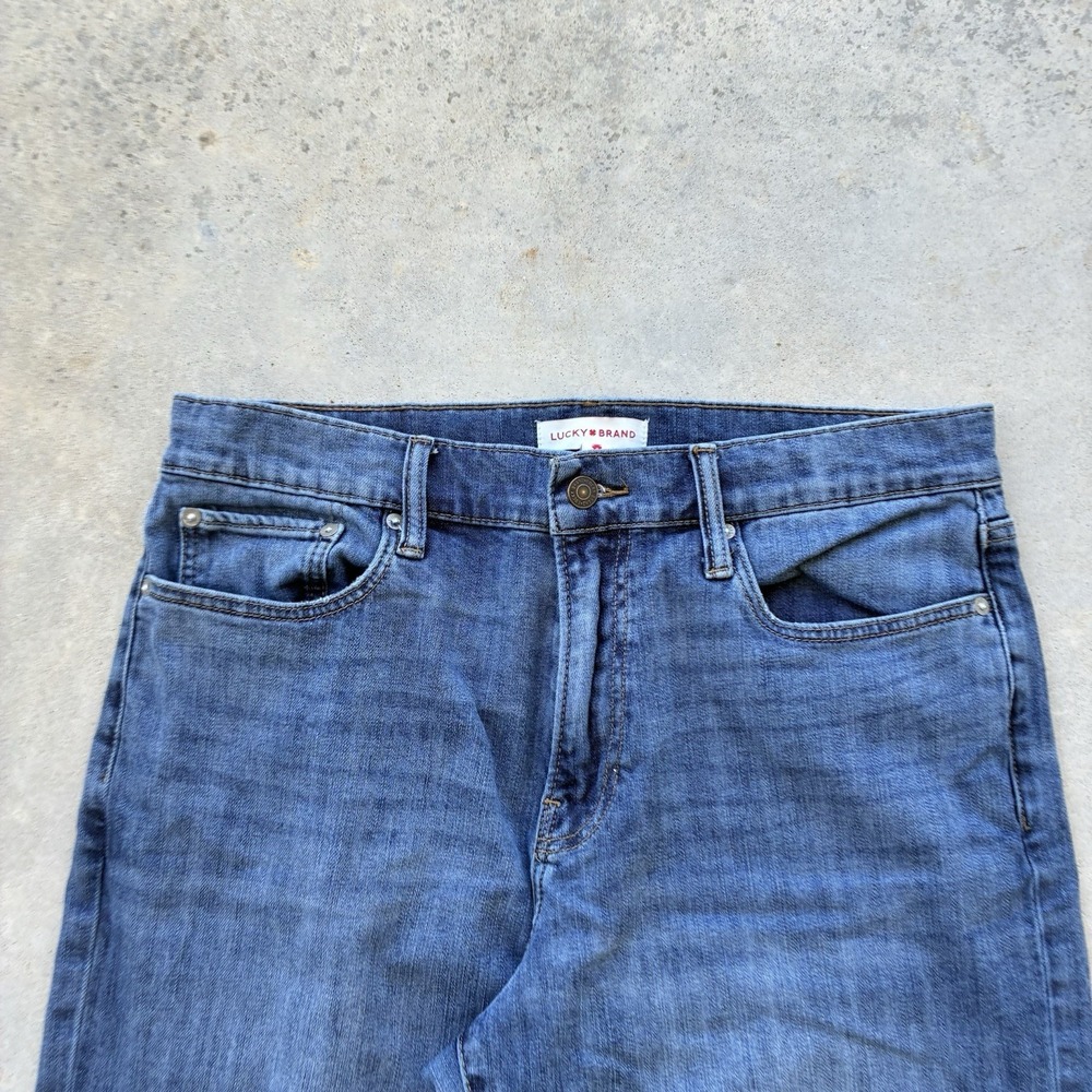 Lucky Brand 181 Relaxed Straight Jeans Mens 34x30 Blue Medium Wash Stretch Denim - Picture 2 of 6